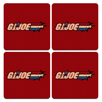 G.I. Joe, ΣΕΤ x4 Σουβέρ ξύλινα τετράγωνα plywood (9cm)