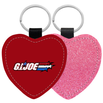 G.I. Joe, Μπρελόκ PU δερμάτινο glitter καρδιά ΡΟΖ