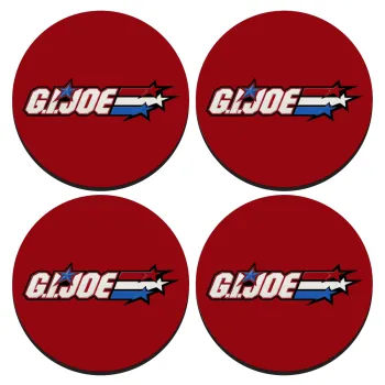 G.I. Joe, SET of 4 round wooden coasters (9cm)