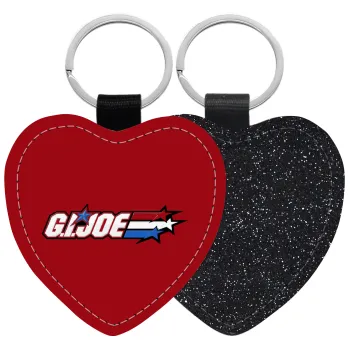 G.I. Joe, Μπρελόκ PU δερμάτινο glitter καρδιά ΜΑΥΡΟ