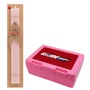 G.I. Joe, Easter Set, children's snack container PINK & scented flat Easter candle (30cm) (PINK)