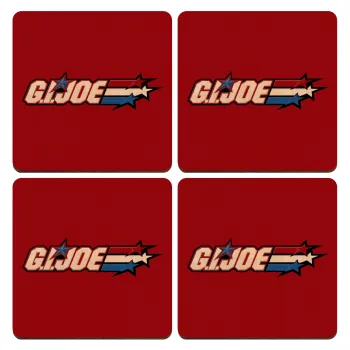 G.I. Joe, ΣΕΤ x4 Σουβέρ ξύλινα τετράγωνα plywood (9cm)