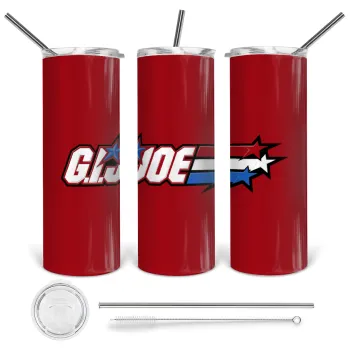 G.I. Joe, Tumbler stainless steel 600ml, with metal straw & cleaning brush