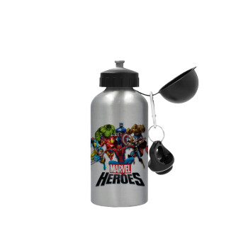 MARVEL heroes, Metallic water jug, Silver, aluminum 500ml