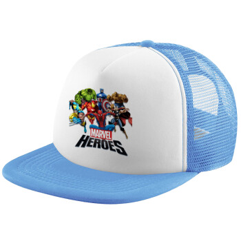 MARVEL heroes, Καπέλο Soft Trucker με Δίχτυ Γαλάζιο/Λευκό