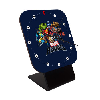 MARVEL heroes, Quartz Wooden table clock with hands (10cm)