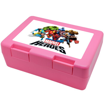 MARVEL heroes, Children's cookie container PINK 185x128x65mm (BPA free plastic)