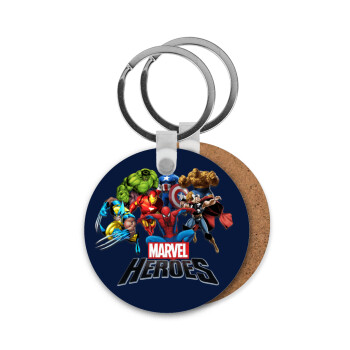 MARVEL heroes, Μπρελόκ Ξύλινο στρογγυλό MDF Φ5cm