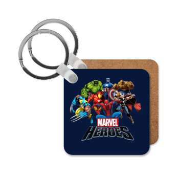 MARVEL heroes, Μπρελόκ Ξύλινο τετράγωνο MDF
