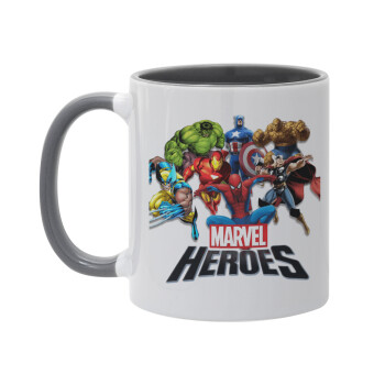 MARVEL heroes, Κούπα χρωματιστή γκρι, κεραμική, 330ml