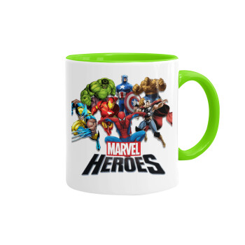 MARVEL heroes, Mug colored light green, ceramic, 330ml