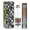 Easter candle, metallic white thermos bottle (500ml) & aromatic flat candle (30cm) (GRAY)