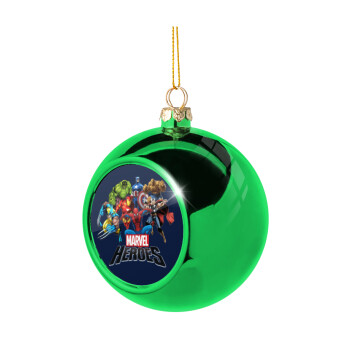 MARVEL heroes, Χριστουγεννιάτικη μπάλα δένδρου Πράσινη 8cm