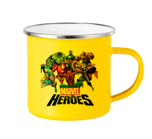 MARVEL heroes — Yellow Enamel Metallic Cup 360ml