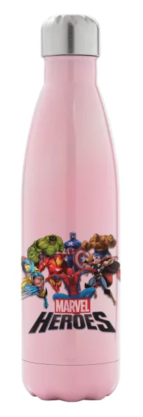 MARVEL heroes — Metal mug thermos Pink Iridiscent (Stainless steel), double wall, 500ml
