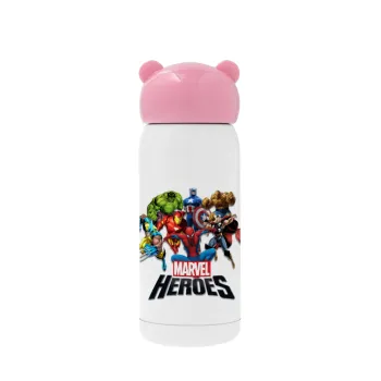 MARVEL heroes, Pink stainless steel thermal flask, 320ml