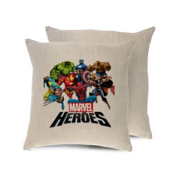 MARVEL heroes, Μαξιλάρι καναπέ ΛΙΝΟ 40x40cm περιέχεται το  γέμισμα