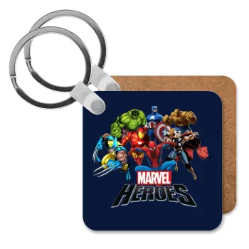 MARVEL heroes, Μπρελόκ Ξύλινο τετράγωνο MDF