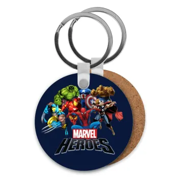 MARVEL heroes, Μπρελόκ Ξύλινο στρογγυλό MDF Φ5cm