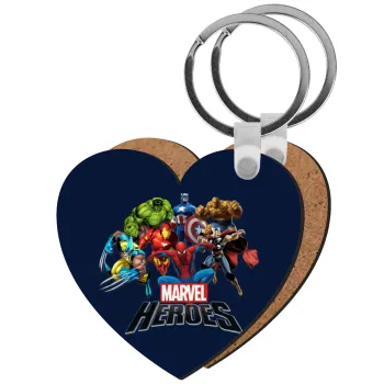 MARVEL heroes, Μπρελόκ Ξύλινο καρδιά MDF