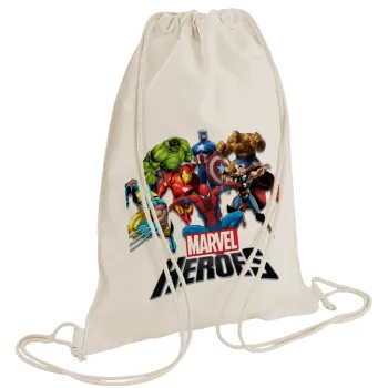 MARVEL heroes, Τσάντα πλάτης πουγκί GYMBAG natural (28x40cm)