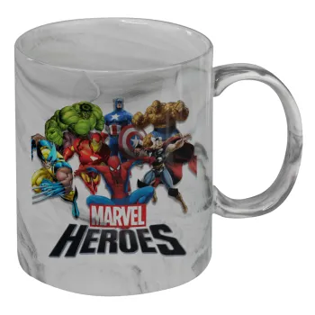 MARVEL heroes, Mug ceramic marble style, 330ml