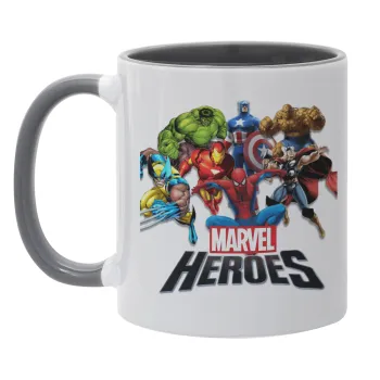 MARVEL heroes, Mug colored grey, ceramic, 330ml