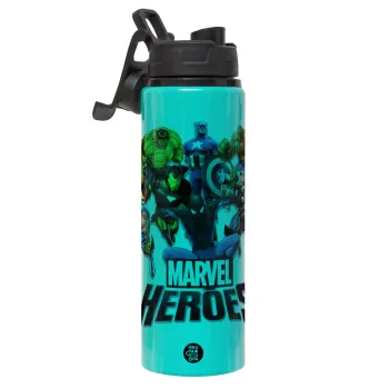 MARVEL heroes, Metallic water bottle with safety lid, 850ml aluminum