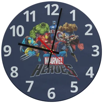 MARVEL heroes, Ρολόι τοίχου γυάλινο (30cm)