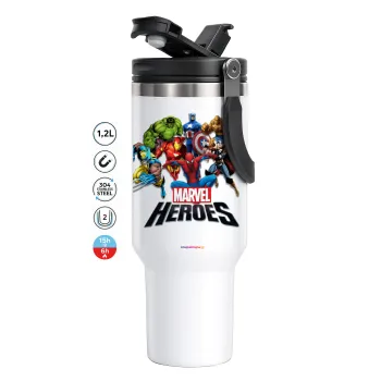 MARVEL heroes, Mega Tumbler με καπάκι, διπλού τοιχώματος (θερμό) 1,2L