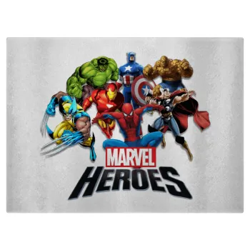 MARVEL heroes, Επιφάνεια κοπής γυάλινη (38x28cm)