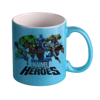 MARVEL heroes, Κούπα Σιέλ Glitter που γυαλίζει, κεραμική, 330ml