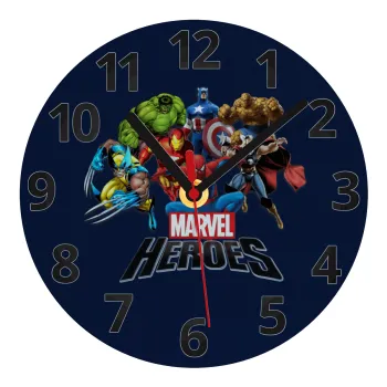 MARVEL heroes, Ρολόι τοίχου γυάλινο (20cm)