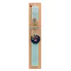 Easter Set, wooden keychain & aromatic flat Easter candle (30cm) (TURQUOISE)