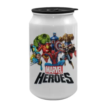MARVEL heroes, Κούπα ταξιδιού μεταλλική με καπάκι (tin-can) 500ml