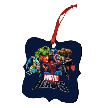MARVEL heroes, Christmas ornament polygon wooden 7.5cm