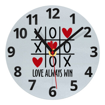 Love always win, Ρολόι τοίχου γυάλινο (20cm)