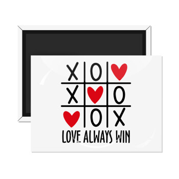 Love always win, Ορθογώνιο μαγνητάκι ψυγείου διάστασης 9x6cm