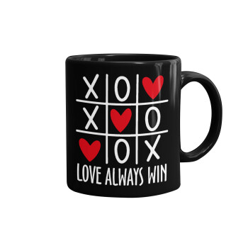 Love always win, Mug black, ceramic, 330ml