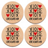 ΣΕΤ x4 Σουβέρ ξύλινα στρογγυλά plywood (9cm)
