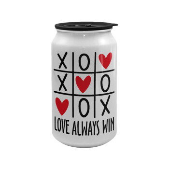 Love always win, Κούπα ταξιδιού μεταλλική με καπάκι (tin-can) 500ml