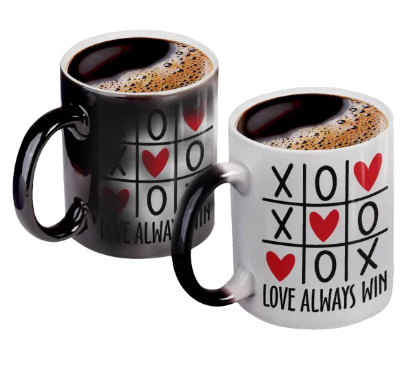 Love always win — Κούπα Μαγική, κεραμική, 330ml που αλλάζει χρώμα με το ζεστό ρόφημα