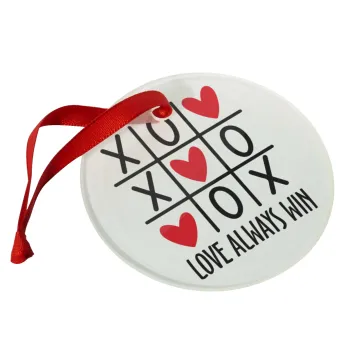 Love always win, Christmas ornament glass 9cm