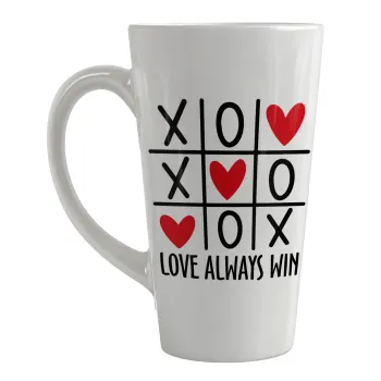 Love always win, Κούπα κωνική Latte Μεγάλη, κεραμική, 450ml