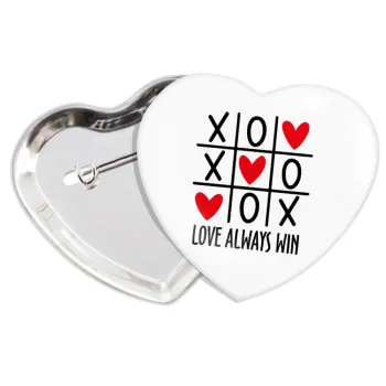 Love always win, Κονκάρδα παραμάνα καρδιά (57x52mm)