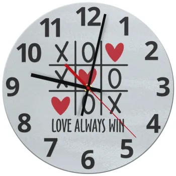 Love always win, Ρολόι τοίχου γυάλινο (30cm)