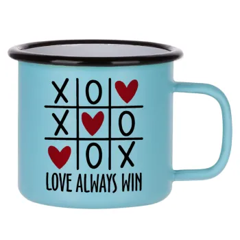 Love always win, Κούπα Μεταλλική εμαγιέ ΜΑΤ σιέλ 360ml