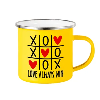 Love always win, Yellow Enamel Metallic Cup 360ml