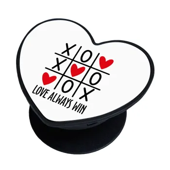 Love always win, Phone Holders Stand  καρδιά Μαύρο Βάση Στήριξης Κινητού στο Χέρι
