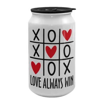 Love always win, Κούπα ταξιδιού μεταλλική με καπάκι (tin-can) 500ml